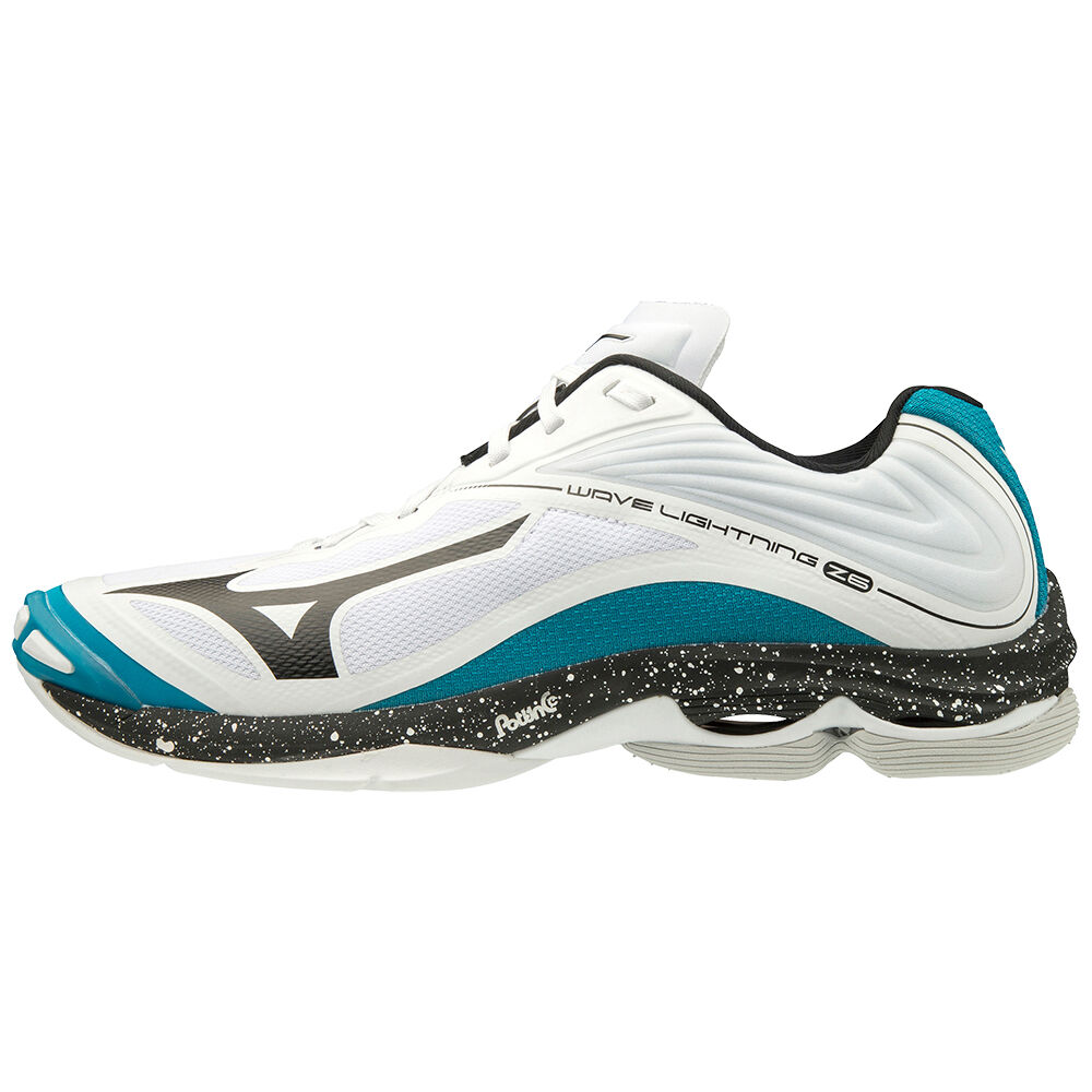 Zapatillas Voleibol Mizuno Wave Lightning Z6 Hombre Blancas/Negras/Azules Ofertas HPQC-41893